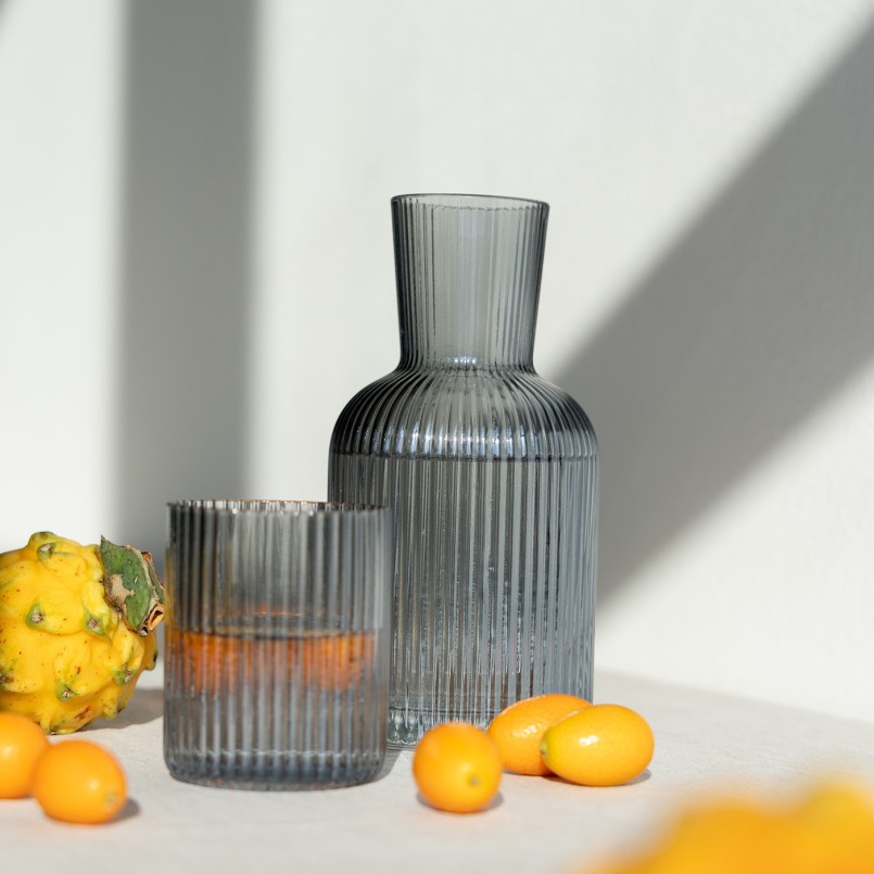 Ribbed glass carafe - Tango - Kare Design