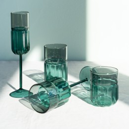 Verres à vin bleu-vert - Duetto - Kare Design