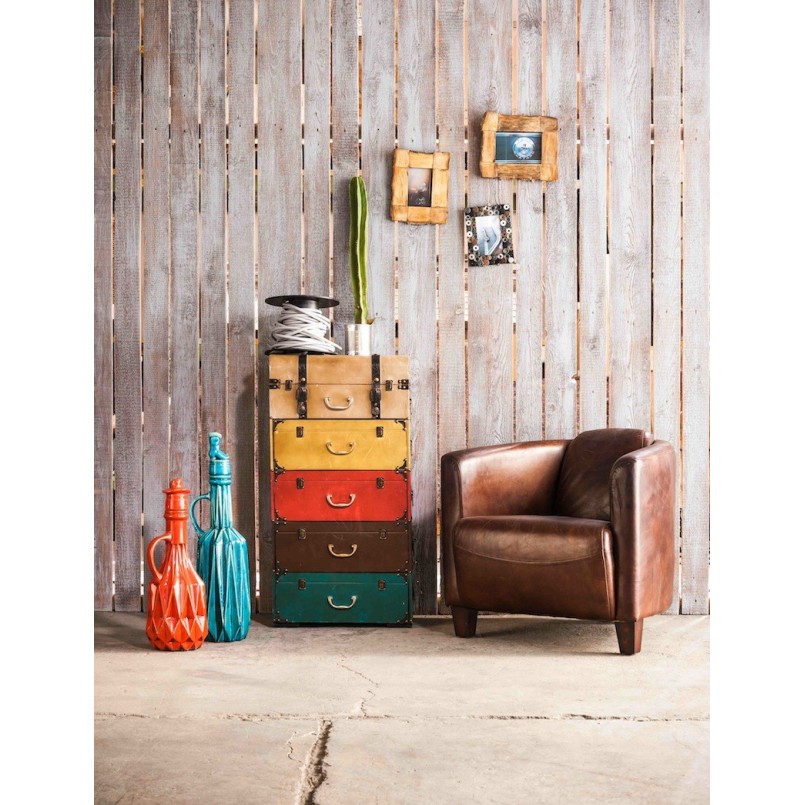 Fauteuil Cigar Lounge cuir vintage Kare Design