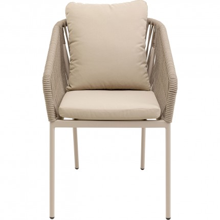 Outdoor chair with armrests Cyprus beige Kare Design