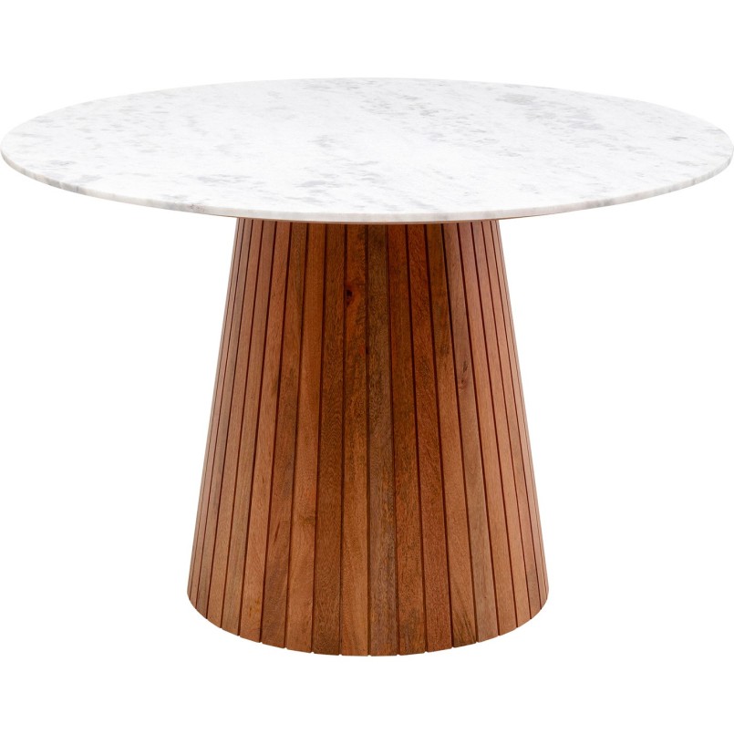 Table ronde en manguier massif et marbre - Grace - Kare Design