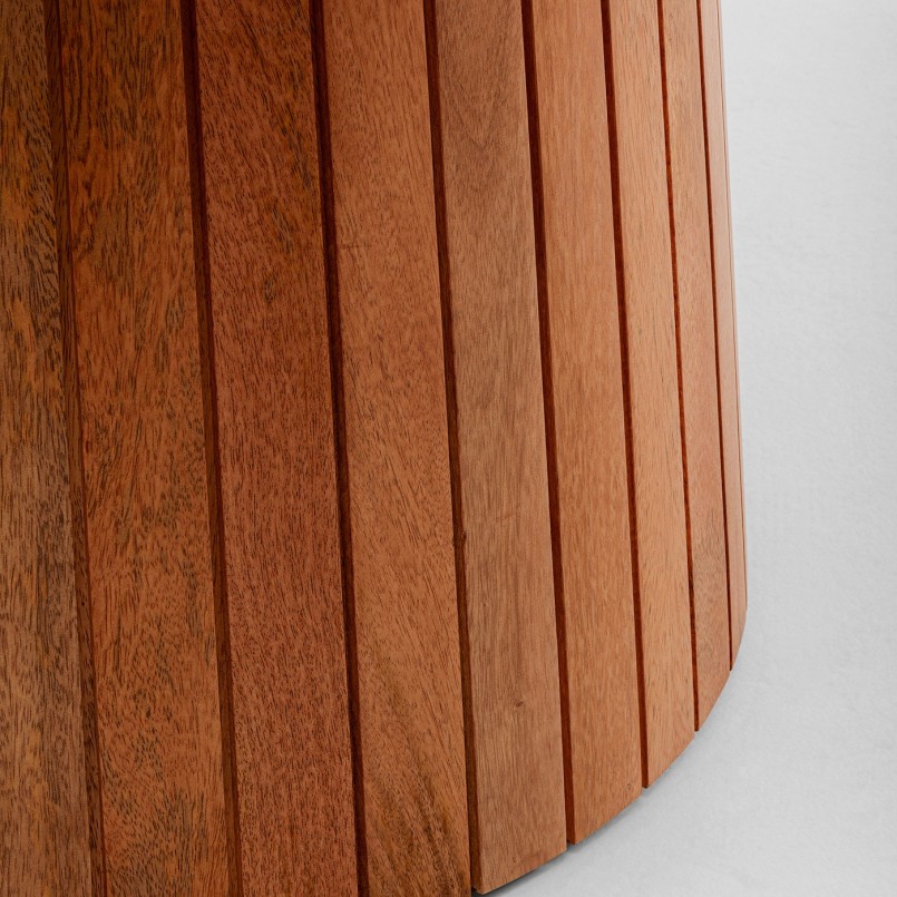 Table ronde en manguier massif et marbre - Grace - Kare Design