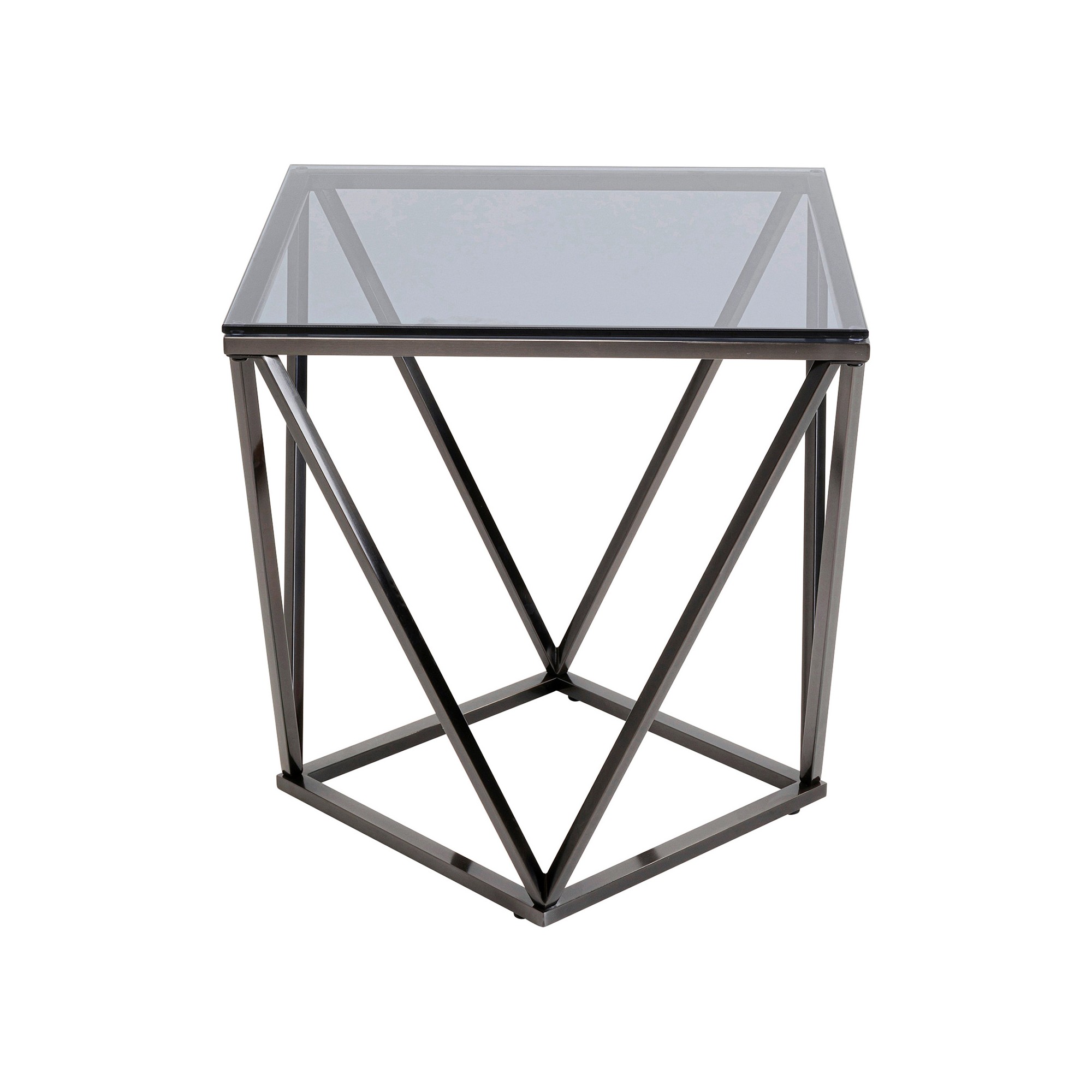 Table d'appoint Cristallo 50x50cm graphite Kare Design