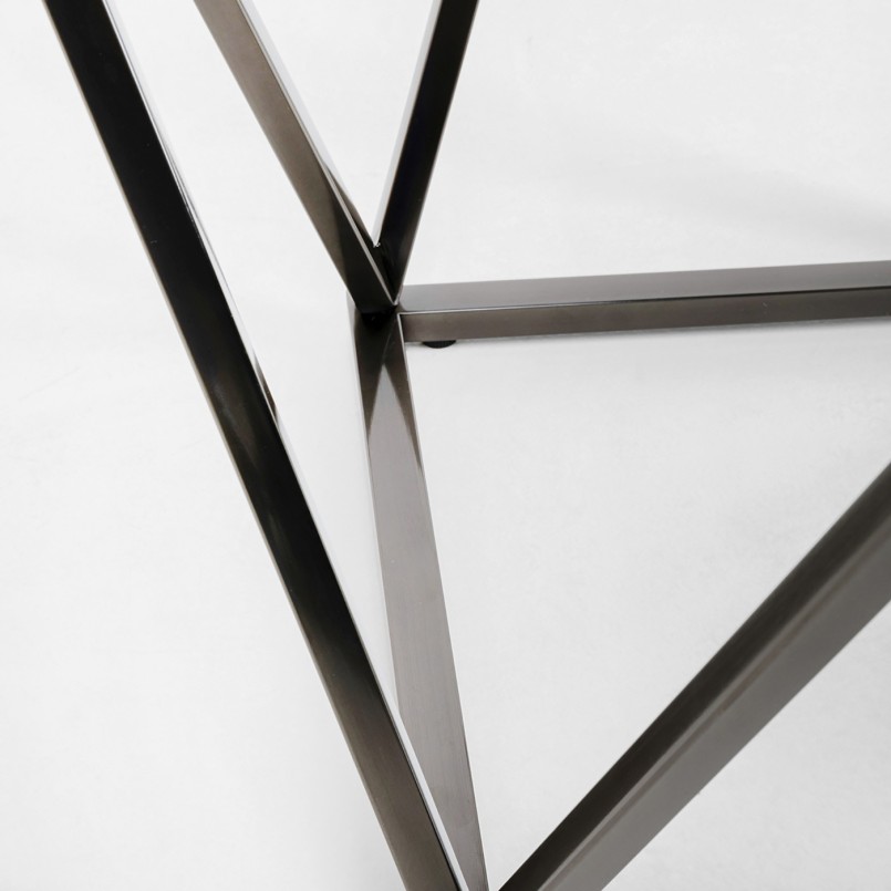 Table d'appoint grise en verre et acier - Cristallo - Kare Design
