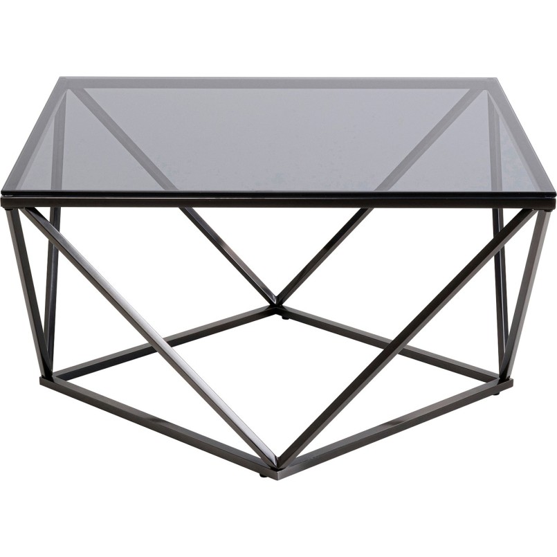 Table basse moderne en verre et acier - Cristallo - Kare Design