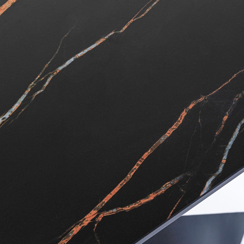 Console en marbre minéral et acier noir - Gloria - Kare Design