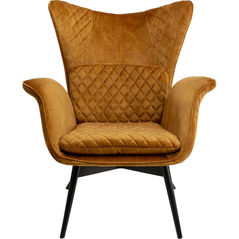 Fauteuil en velours ocre - Tudor - Kare Design