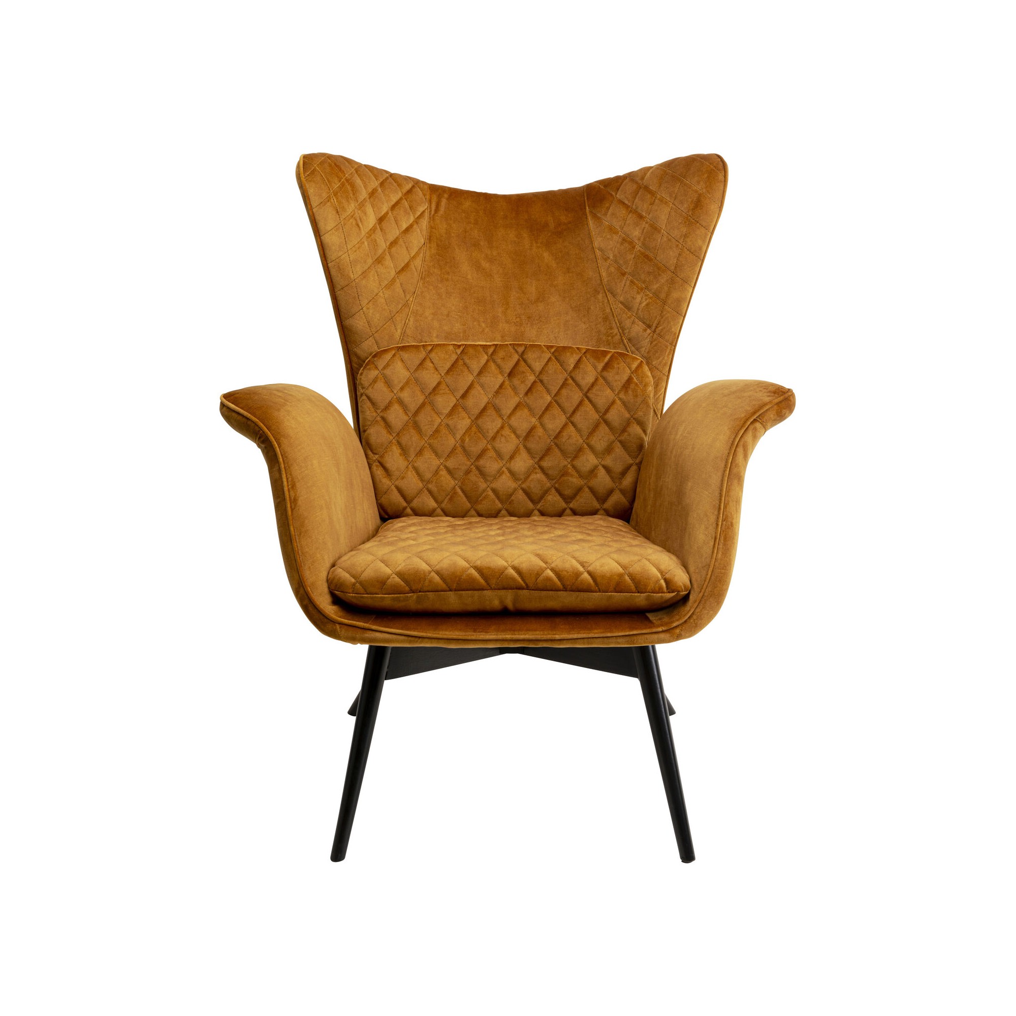 Fauteuil Tudor velours ocre Kare Design