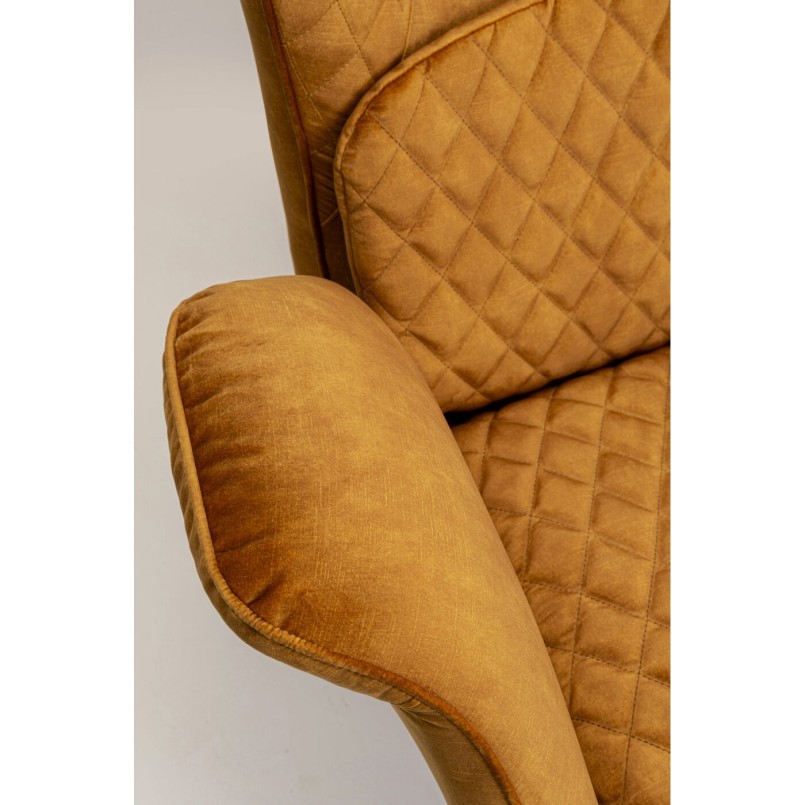 Fauteuil en velours ocre - Tudor - Kare Design