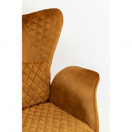 Fauteuil Tudor velours ocre Kare Design