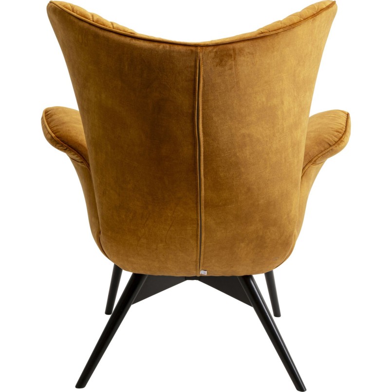Fauteuil en velours ocre - Tudor - Kare Design