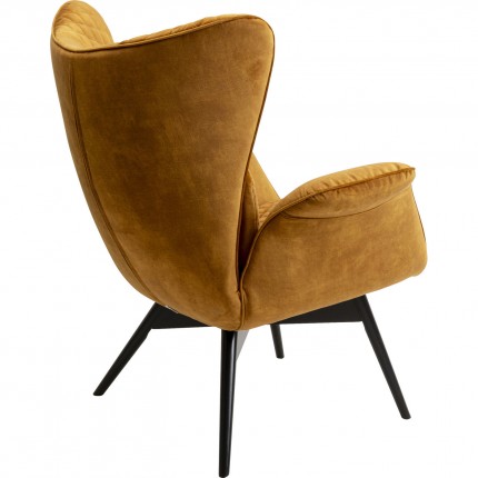Fauteuil Tudor velours ocre Kare Design