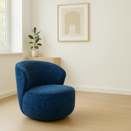 Fauteuil pivotant bleu foncé - Ellie - Kare Design