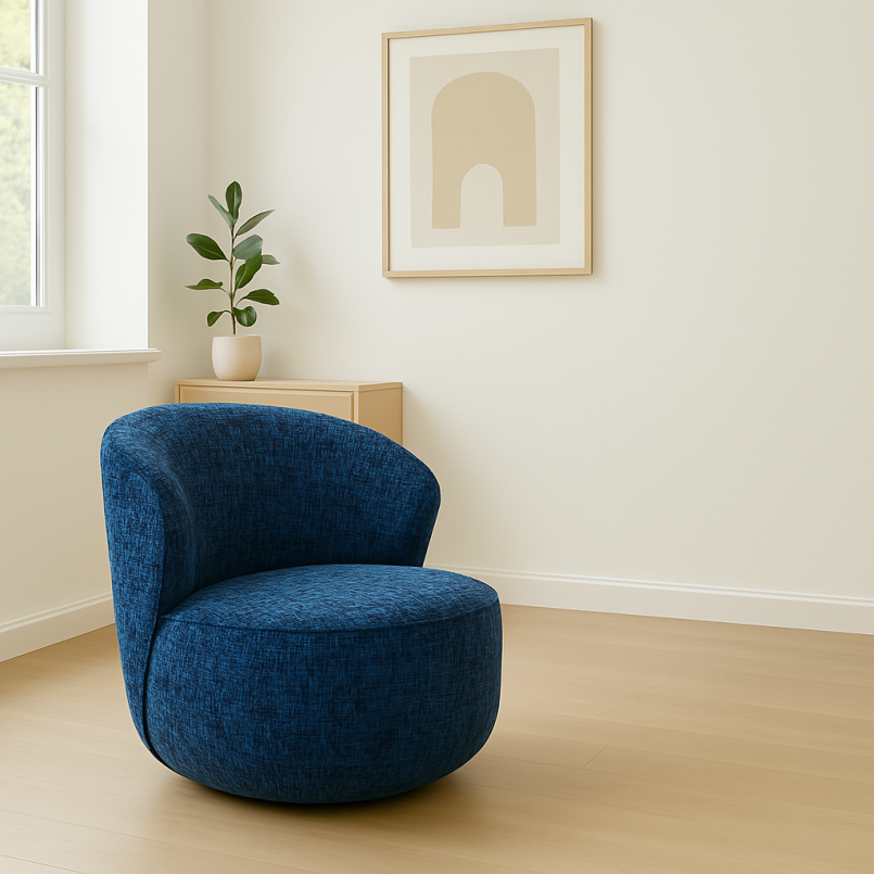 Fauteuil pivotant bleu foncé - Ellie - Kare Design