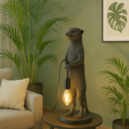 Table Lamp black meerkat Kare Design