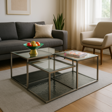 Tables basses Orion graphite set de 4 Kare Design