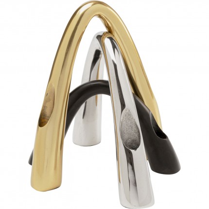 Candler Holder Bow Duo 25cm gold Kare Design