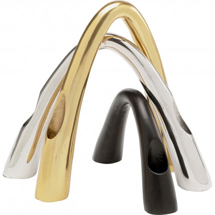Bougeoir Bow Duo 13cm noir Kare Design