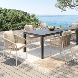 Chaise de jardin avec accoudoirs beige - Cyprus - Kare Design