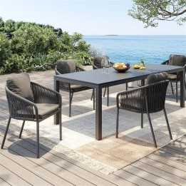 Outdoor chair with armrests Cyprus grey Kare Design
