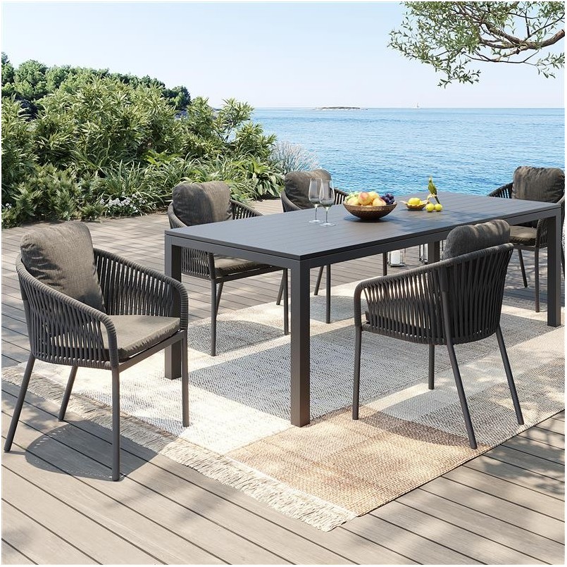 Outdoor chair with armrests Cyprus grey Kare Design