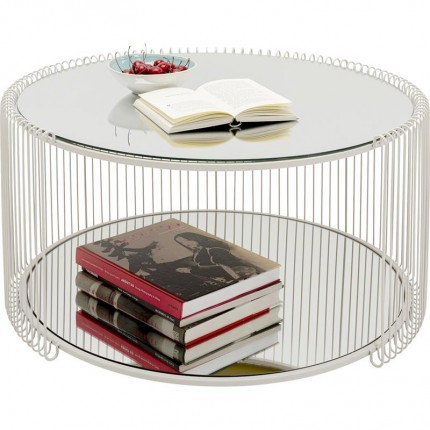 Table basse Wire Double 80cm beige Kare Design