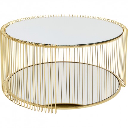 Coffee table Wire Double Ø80cm brass Kare Design