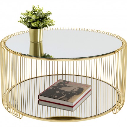 Coffee table Wire Double Ø80cm brass Kare Design