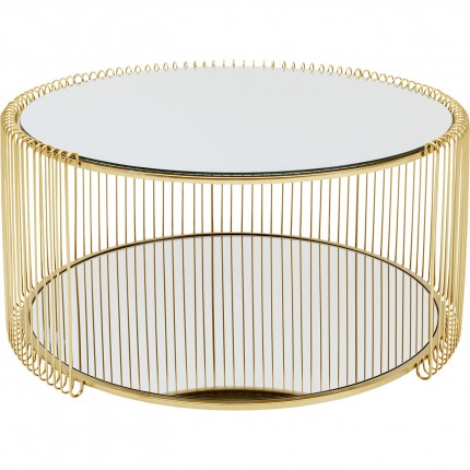 Coffee table Wire Double Ø80cm brass Kare Design
