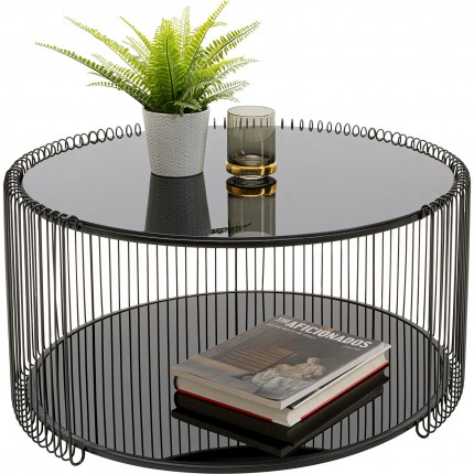 Table basse Wire Double 80cm noire Kare Design