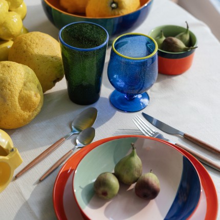 Verres à vin Bubbles bleus set de 4 Kare Design