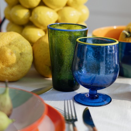 Verres à eau Bubbles verts set de 4 Kare Design