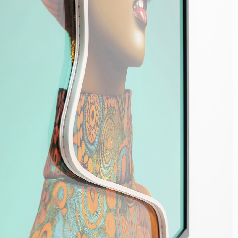 Tableau LED femme avec un chapeau jaune - Kare Design