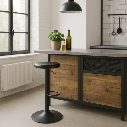 Tabouret de bar réglable en acier noir - Kalea - Kare Design
