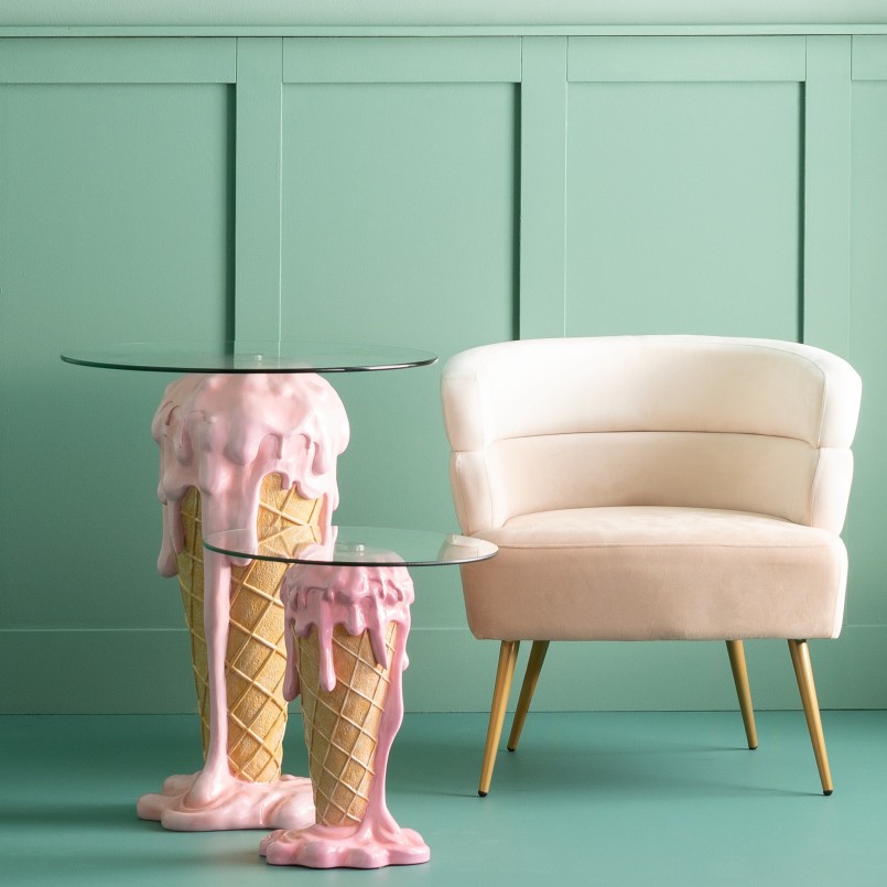 Side Table icecream Ø48cm pink Kare Design