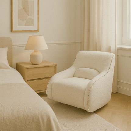 Rocking Chair Swing Ritmo Boucle cream Kare Design