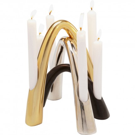 Bougeoir Bow Duo 13cm noir Kare Design