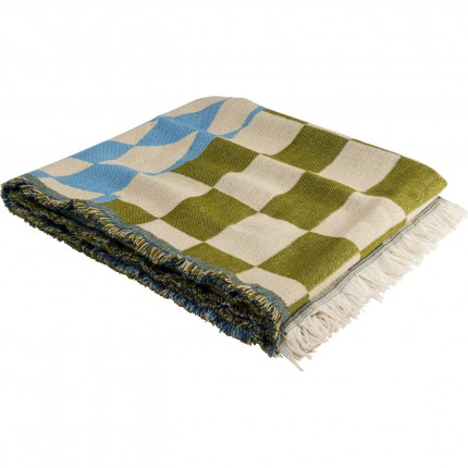 Plaid Checker bleu et vert 170x130cm Kare Design