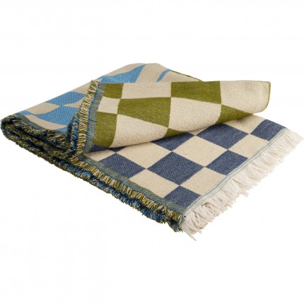 Plaid Checker bleu et vert 170x130cm Kare Design