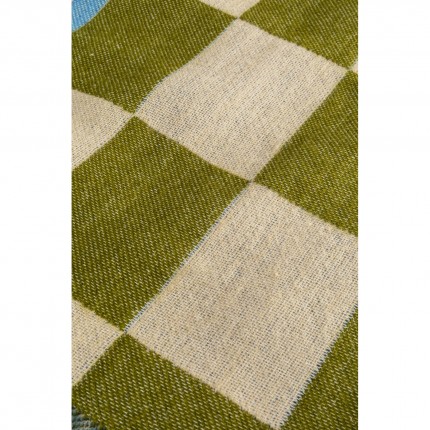 Plaid Checker bleu et vert 170x130cm Kare Design