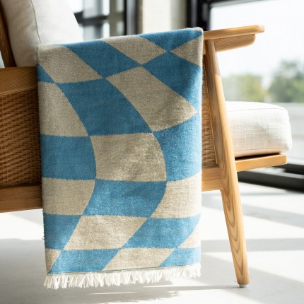 Plaid Checker bleu et vert 170x130cm Kare Design