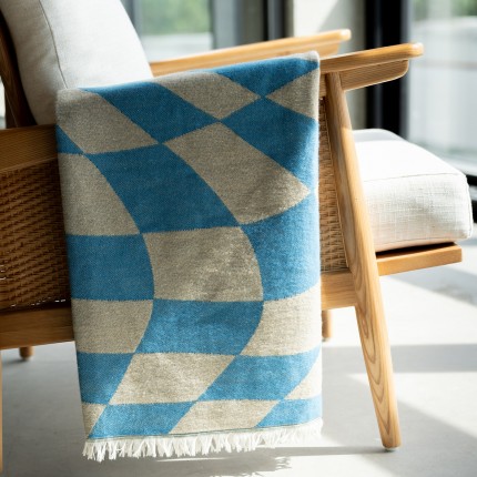 Plaid Checker bleu et vert 170x130cm Kare Design