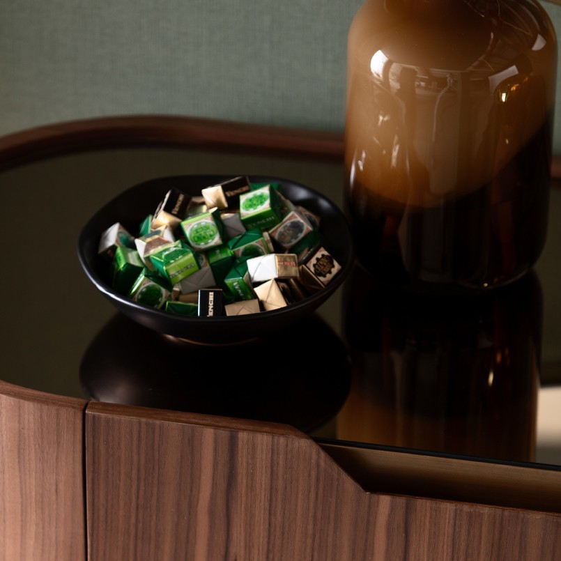 Meuble TV effet bois et verre - Giorgio - Kare Design