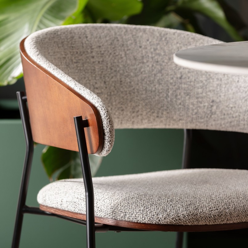 Chair with armrests Cindy walnut Kare Design