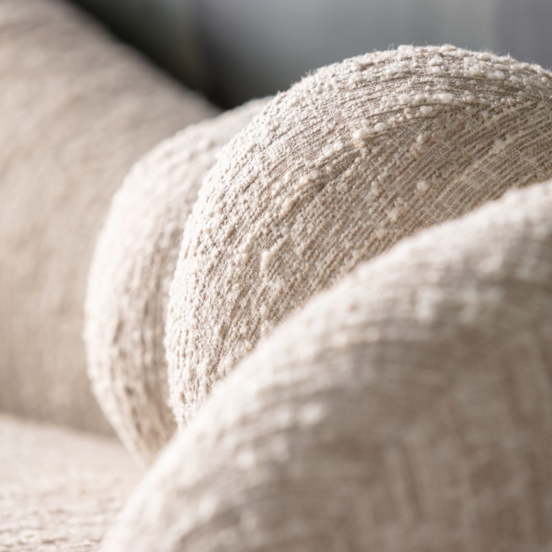2-seater sofa in cream and beige woven fabric - Livia - Kare Design