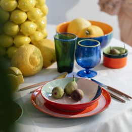 Bols en grès orange, bleu et vert - Capri - Kare Design