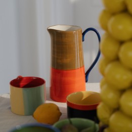 Carafe en grès vert et orange - Capri - Kare Design