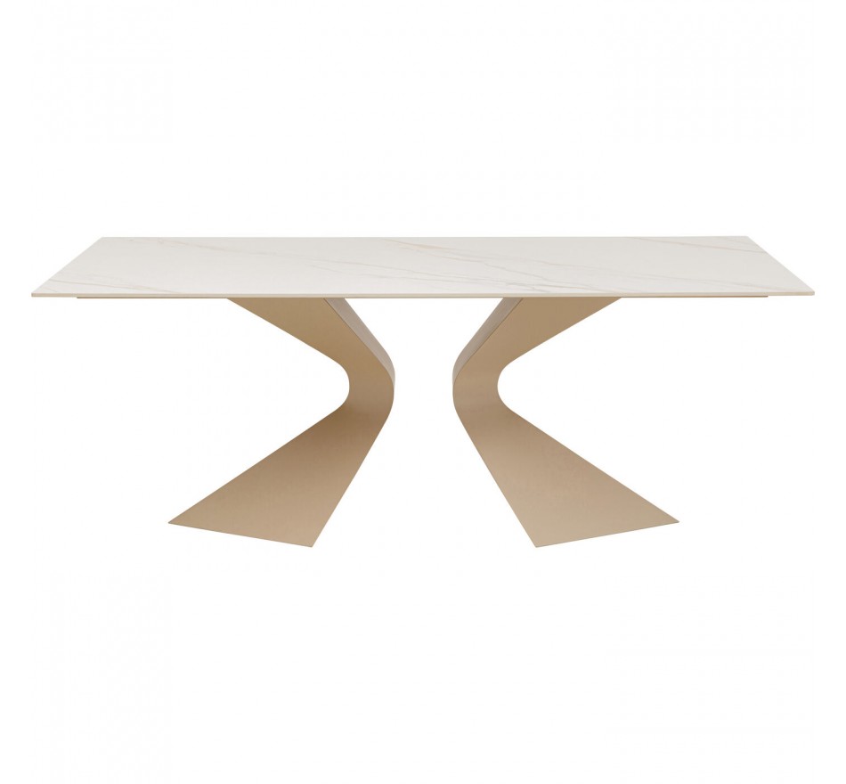 Table Gloria 200x100cm beige grès blanc Kare Design Table Gloria 200x100cm beige grès blanc Kare Design