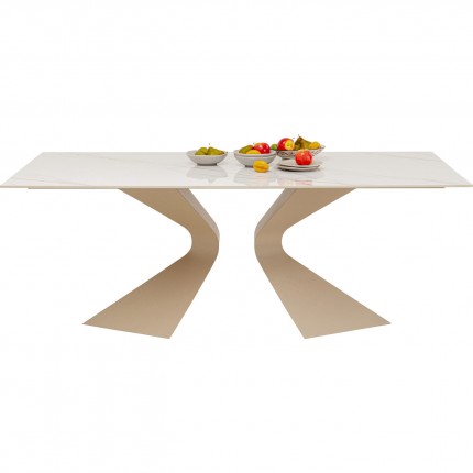 Table Gloria 200x100cm ceramic beige Kare Design