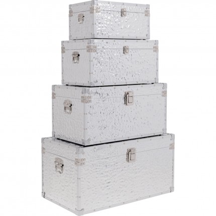 Boxes Caldera silver (4/Set) Kare Design